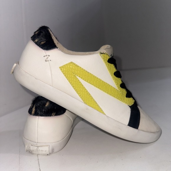 Zodiac Shoes - Zodiac Faye Retro Leather Yellow White Streetwear Fur Low Top Shoes Sneakers 7.5